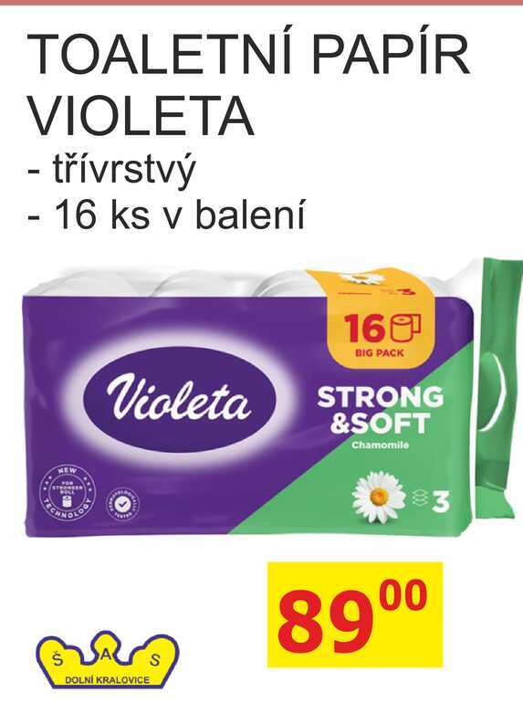TOALETNÍ PAPÍR VIOLETA - 3vrstvý, 16 ks