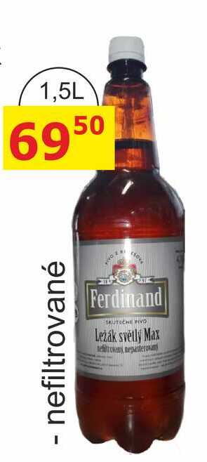 Ferdinand Max ležák světlý pivo 1,5l nefiltrované