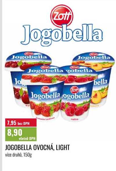 JOGOBELLA OVOCNÁ, LIGHT více druhů, 150g 