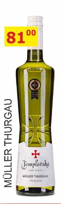Templářské sklepy 0,75l MÜLLER THURGAU
