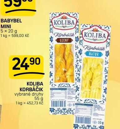 KOLIBA KORBÁČIK vybrané druhy 55 g 