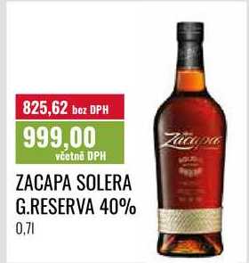 ZACAPA SOLERA G.RESERVA 40% 0,7l