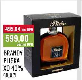 BRANDY PLISKA XO 40% GB, 0,7l