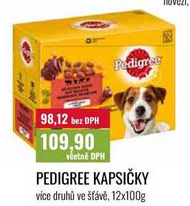 PEDIGREE KAPSIČKY, více druhů ve šťávě, 12x100g