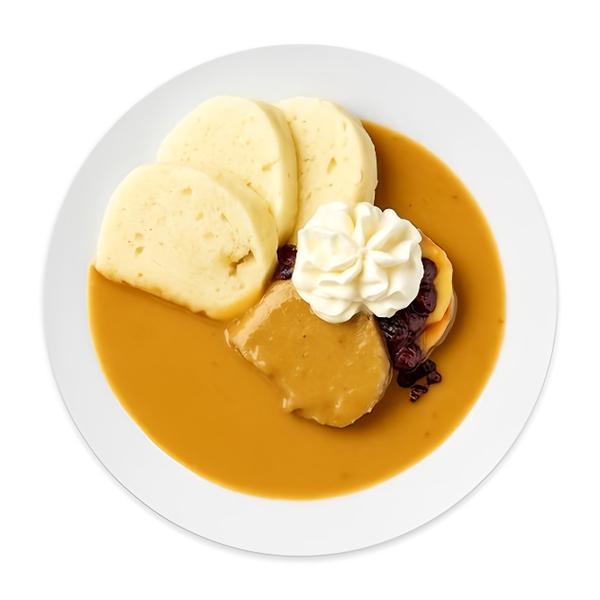 Authentic Svíčková na smetaně s houskovým knedlíkem