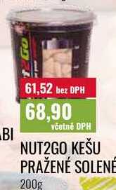 NUT2GO KEŠU PRAŽENÉ SOLENÉ, 200g 