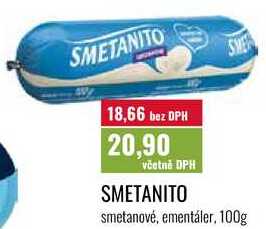 SMETANITO, smetanové, ementáler, 100g