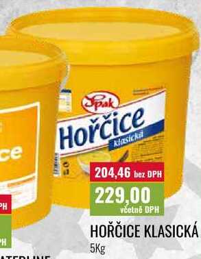 HOŘČICE KLASICKÁ, 5Kg 