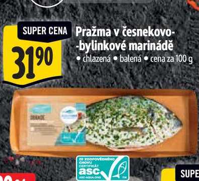 Pražma v česnekovo-bylinkové marinádě 100 g