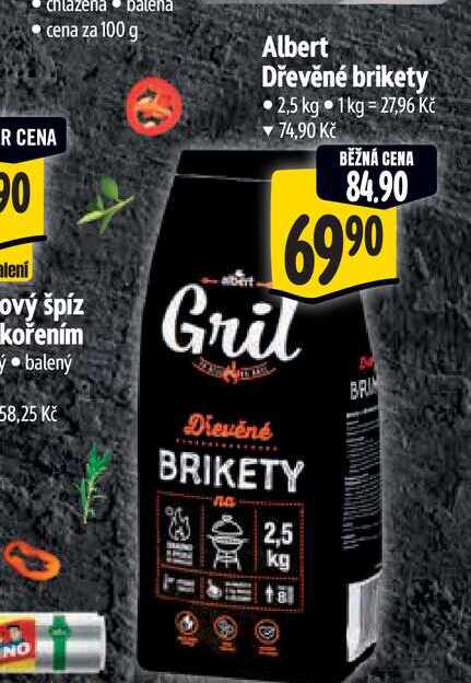 Albert Dřevěné brikety 2,5 kg