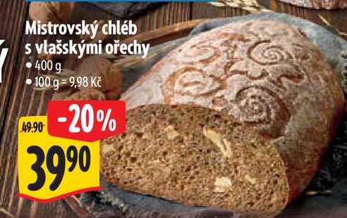 Mistrovský chléb vlašskými ořechy 400 g