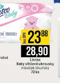Linteo Baby vlhčené ubrousky měsíček lékařský 72 ks