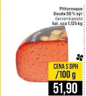 Pittoresque Gouda 50% sýr červené pesto bal. cca 1,125 kg 100g