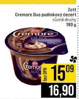 Zott Cremore Duo pudinkový dezert různé druhy 190 g