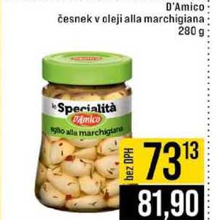D'Amico česnek v oleji alla marchigiana 280g
