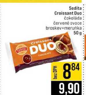 Sedita Croissant Duo čokoláda červené ovoce broskev+meruňka 50g
