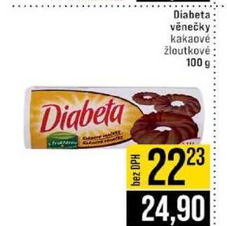 Diabeta věnečky kakaovė žloutkové 100 g