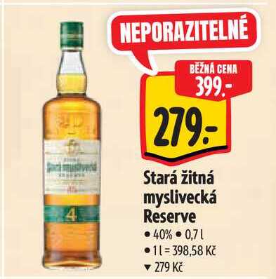 Stará žitná myslivecká Reserve 0,7 l