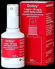 Octizy 1 mg/g + 20 mg/g kožní sprej, roztok