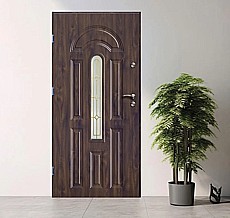 O.K. DOORS VENKOVNÍ OCELOVÉ VCHODOVÉ DVEŘE AZZURO II, TMAVÝ OŘECH