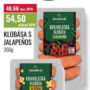 KLOBÁSA S JALAPEÑOS 350g