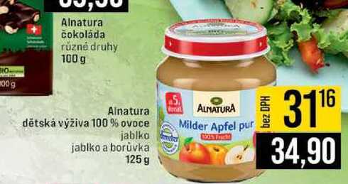 Alnatura čokoláda různé druhy 100 g