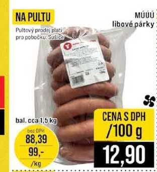 libové párky bal.cca 1,5 kg 100g
