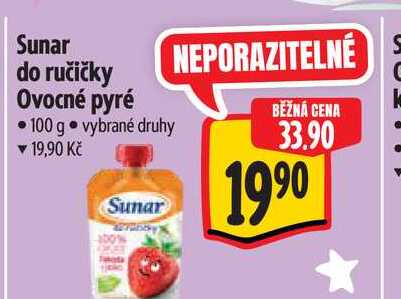 Sunar do ručičky Ovocné pyré 100 g  
