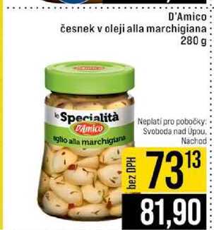 D'Amico česnek v oleji alla marchigiana 280 g 