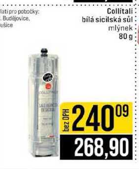 Collitali bílá sicilská sůl mlýnek 80 g 