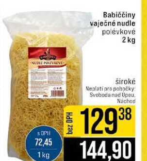 Babiččiny vaječné nudle polévkové 2 kg