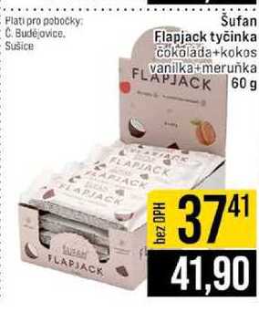 Šufan Flapjack tyčinka čokolada+kokos vanilka meruňka 60g 