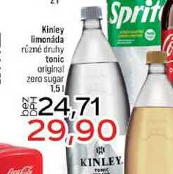 Sprit Kinley limonáda různé druhy tonic original zero sugar 1,5l