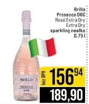 Brilla Prosecco DOC Rosé Extra Dry Extra Dry s parkling nealko 0.75l