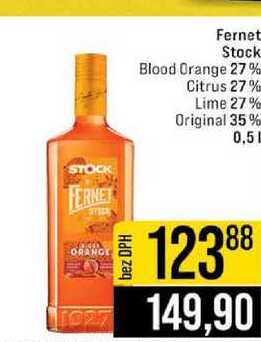 Fernet Stock Blood Orange 27% Citrus 27% Lime 27% Original 35% 0,5l