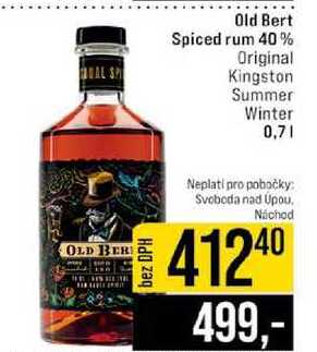 Old Bert Spiced rum 40% Original Kingston Summer Winter 0,7l
