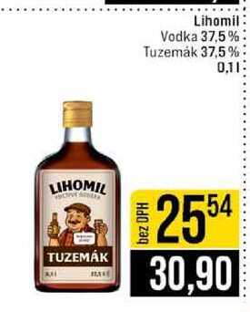 Lihomil Vodka 37,5% Tuzemák 37,5% 0,1l