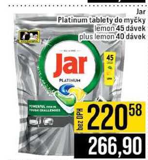 Jar Platinum tablety do myčky lemon 45 dávek plus lemon 40 dávek 