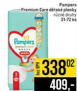 Pampers Premium Care dětské plenky různé druhy 31-72 ks 