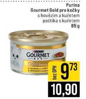 Purina Gourmet Gold pro kočky s hovězím a kuřetem paštika s kuřetem 85g