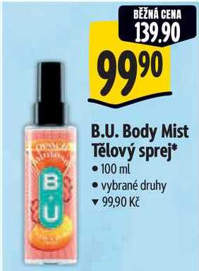 B.U. Body Mist Tělový sprej, 100 ml