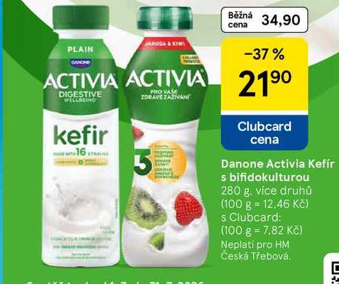 Danone Activia Kefír s bifidokulturou, 280 g, více druhů