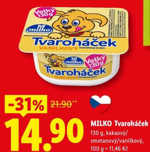 MILKO Tvaroháček, 130 g