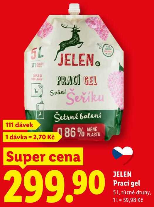JELEN Prací gel, 5 l