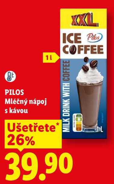 PILOS Mléčný nápoj s kávou, 1 l