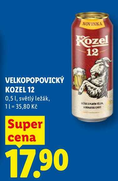 VELKOPOPOVICKÝ KOZEL 12, 0,5 l