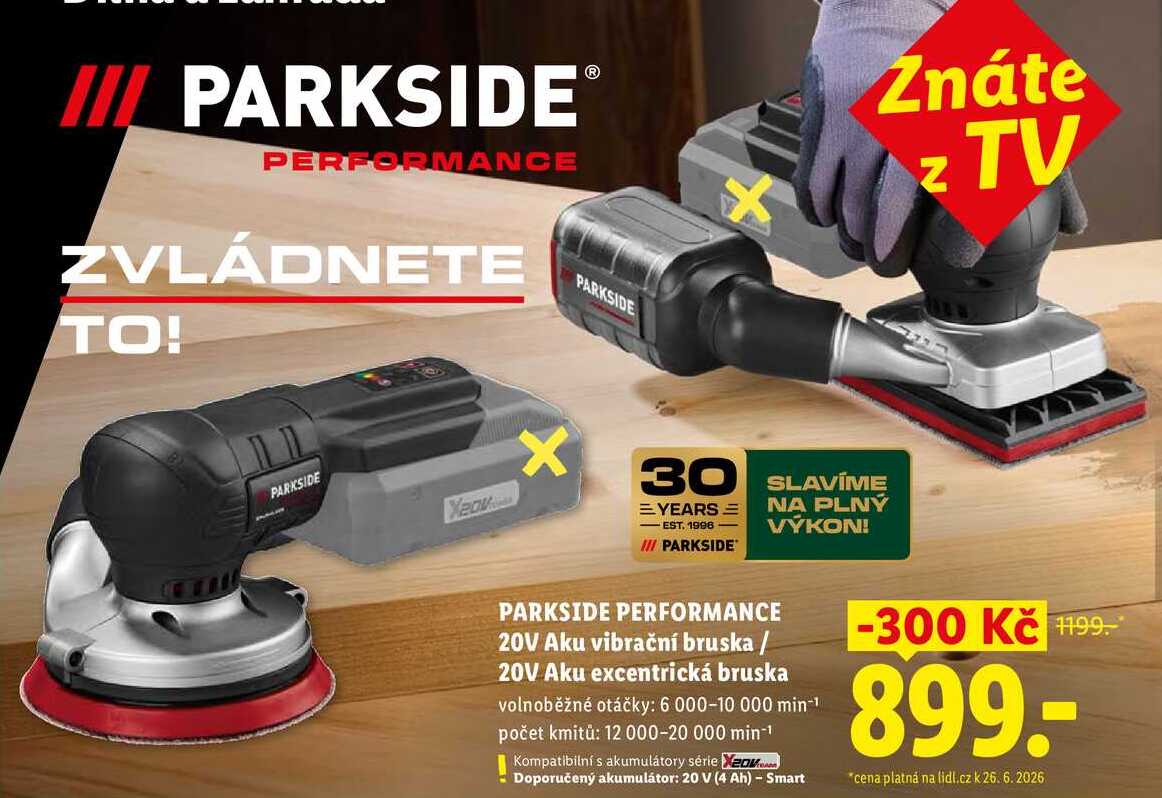 PARKSIDE PERFORMANCE 20V Aku vibrační bruska/20V Aku excentrická bruska