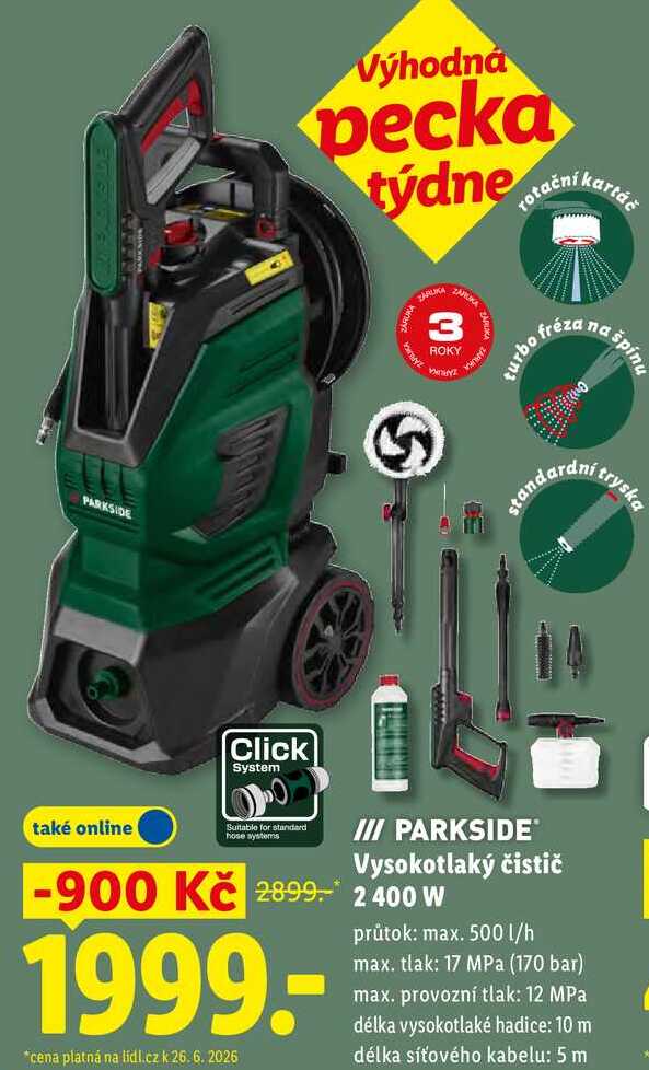 PARKSIDE Vysokotlaký čistič 2 400 W