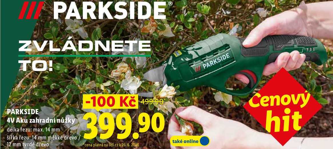 PARKSIDE 4V Aku zahradní nůžky
