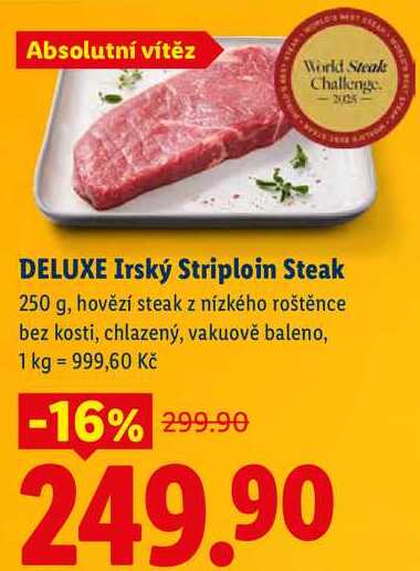 DELUXE Irský Striploin Steak, 250 g